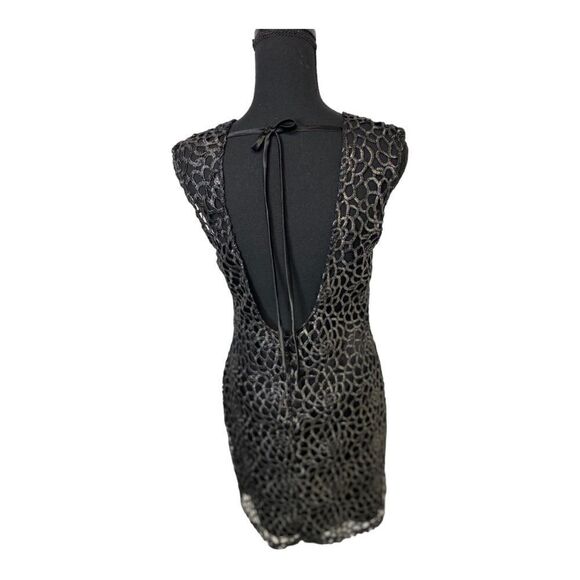 #131 LIPSY UK Black & Pewter Cocktail Dress - Picture 5 of 12